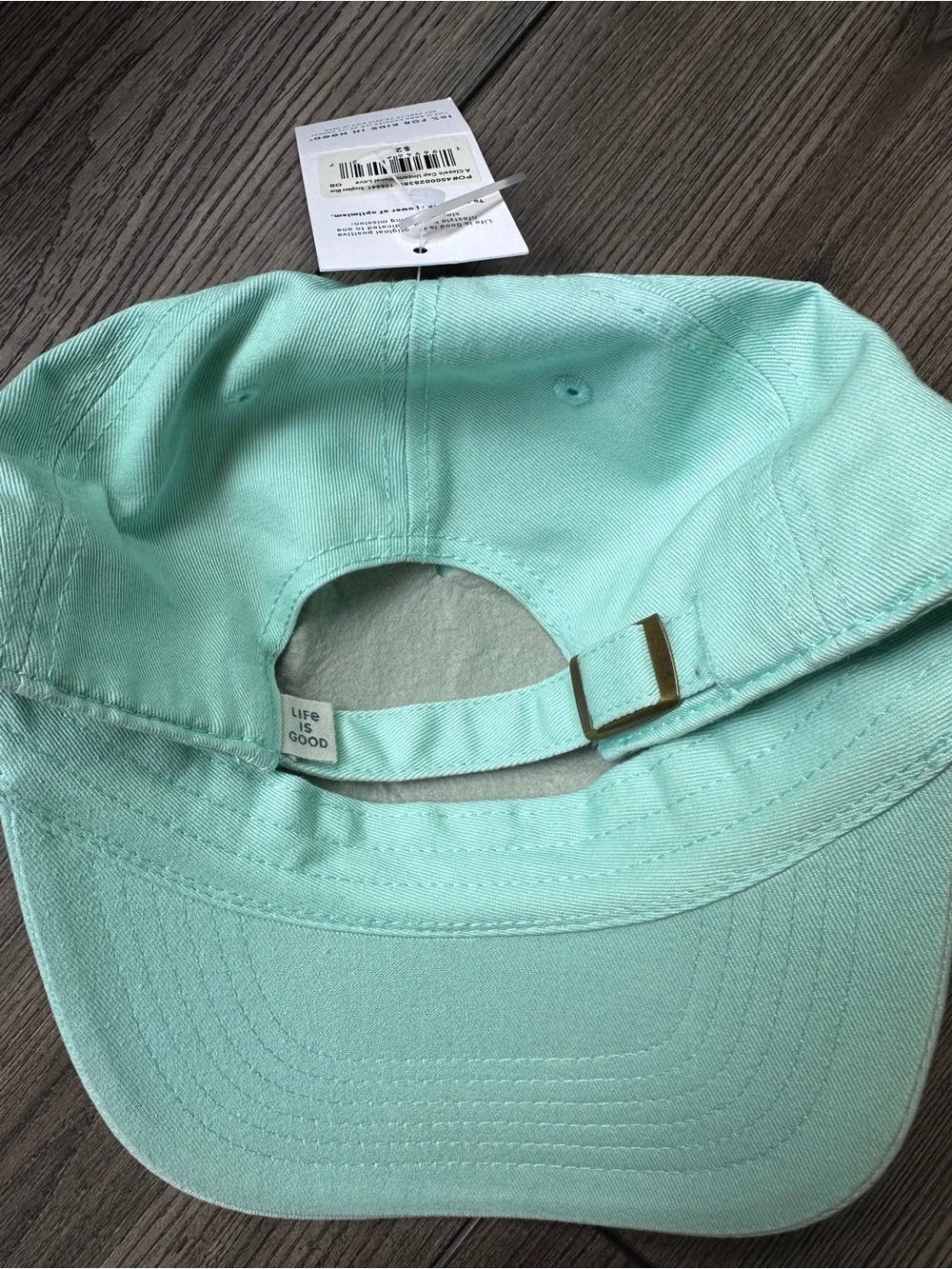 Life is Good Seafoam Blue Dog Embroidered Baseball Cap Hat, NWT